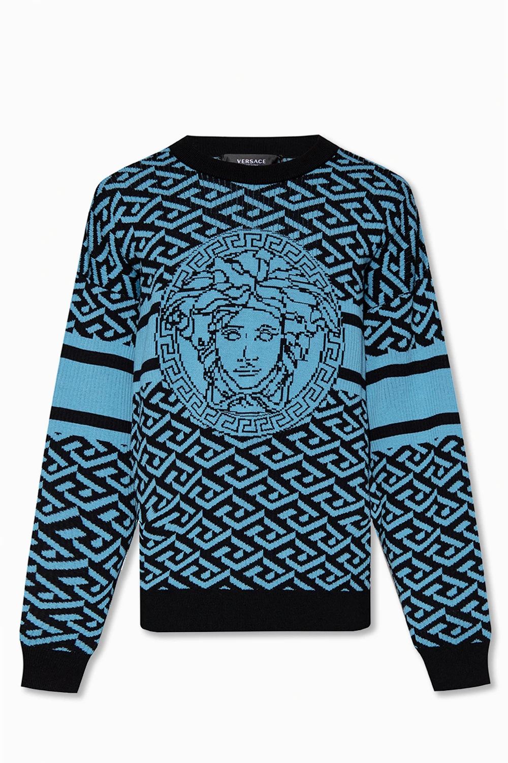 BLUE Wool sweater with logo