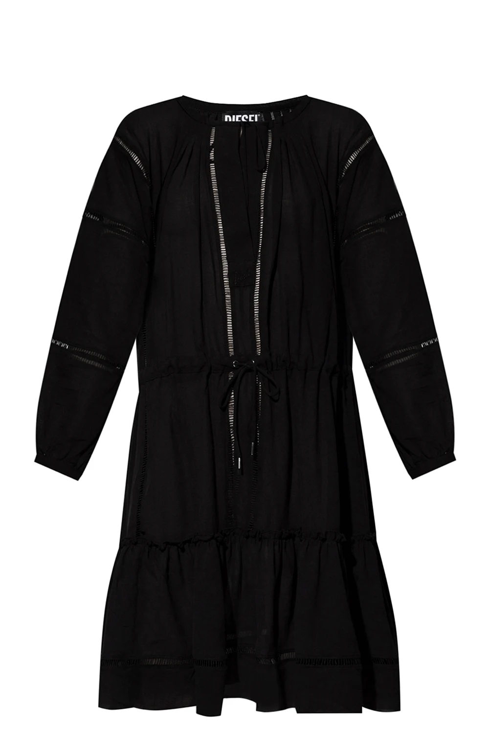 BLACK Dress with openwork details