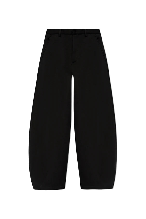 CZARNY Spodnie z szerokimi nogawkami