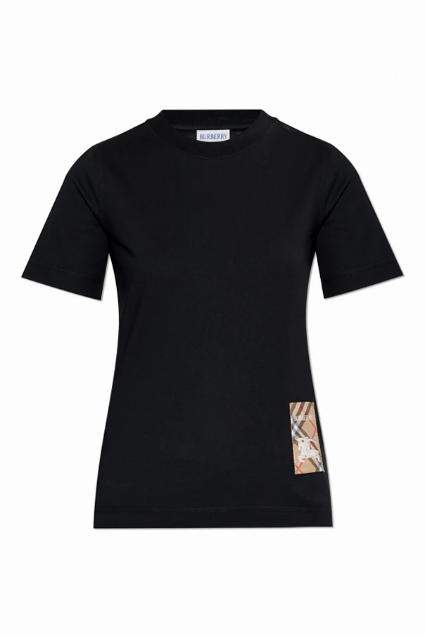 BLACK T-shirt with logo patch