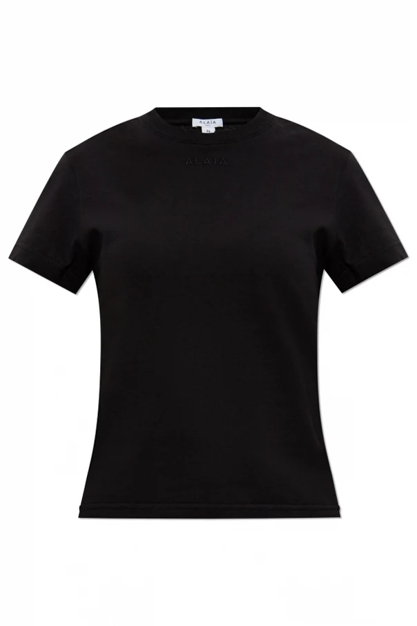 SCHWARZ T-Shirt mit Logo