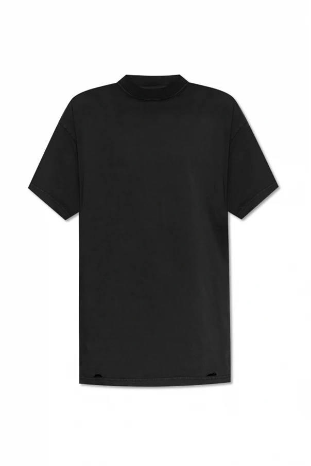 CZARNY T-shirt z logo