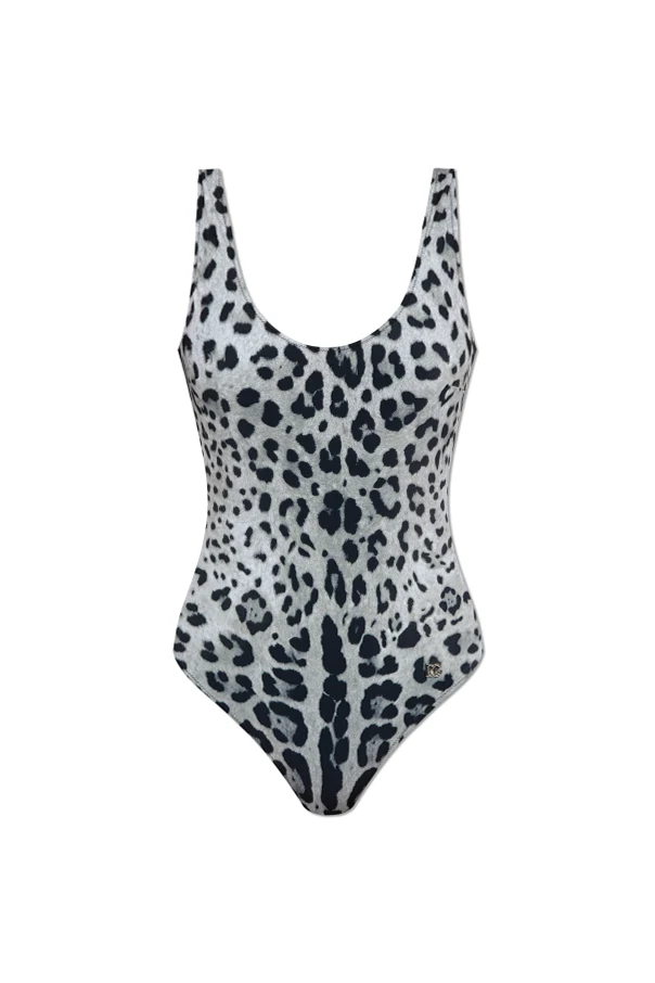 GRAU Einteiliger Badeanzug mit Tiermotiv