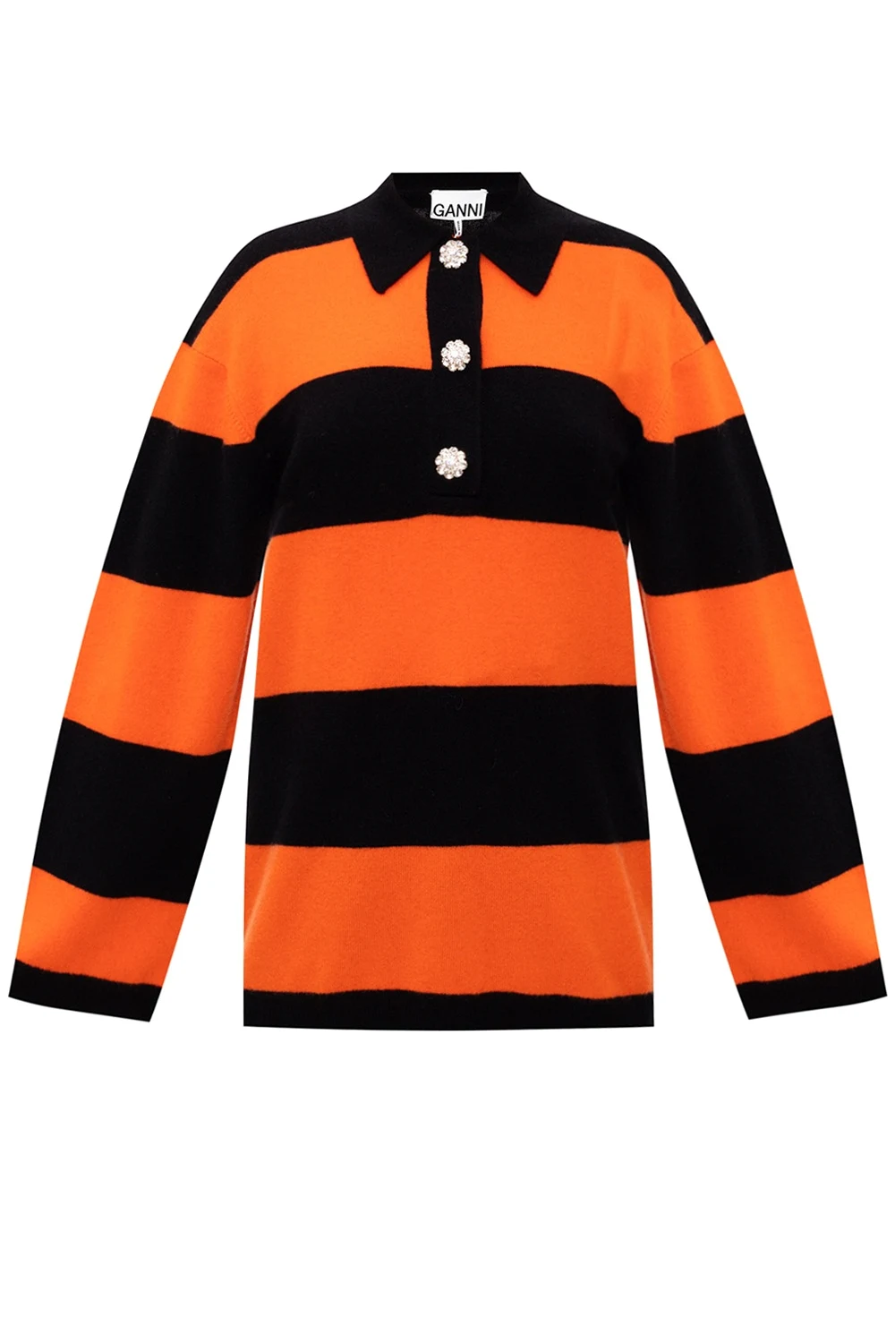Ribbed sweater with collar