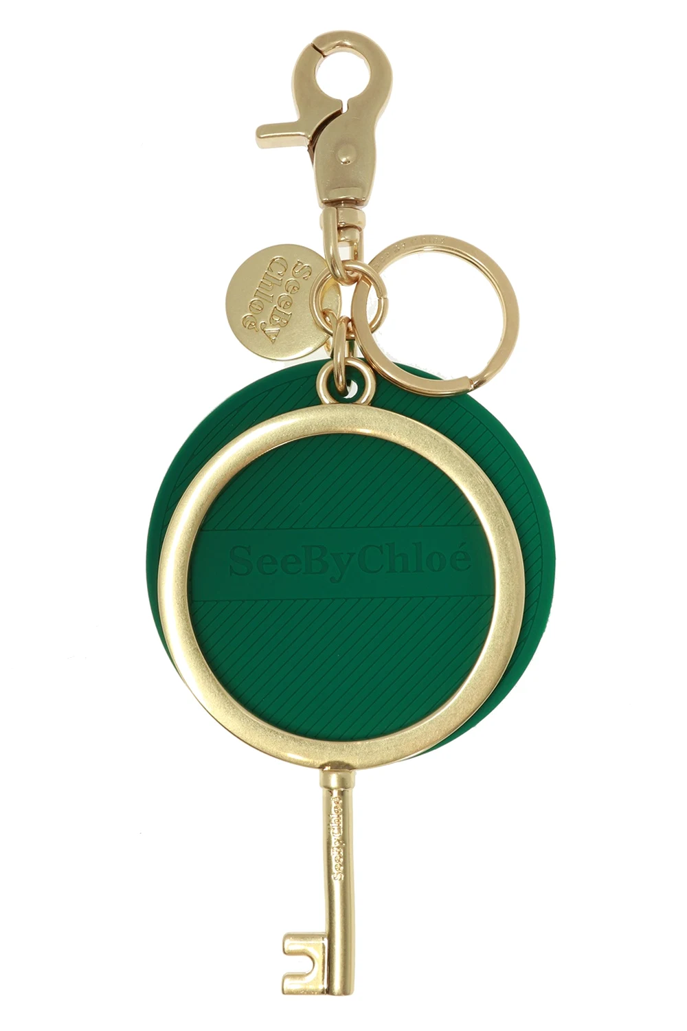 GREEN Key ring with charm