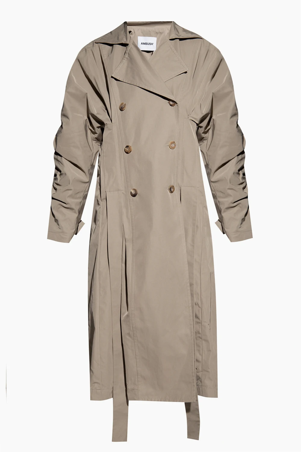 beige Double-breasted trench coat
