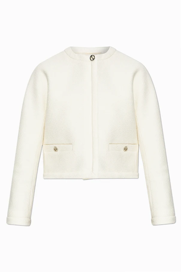 cream Wool blazer with pockets