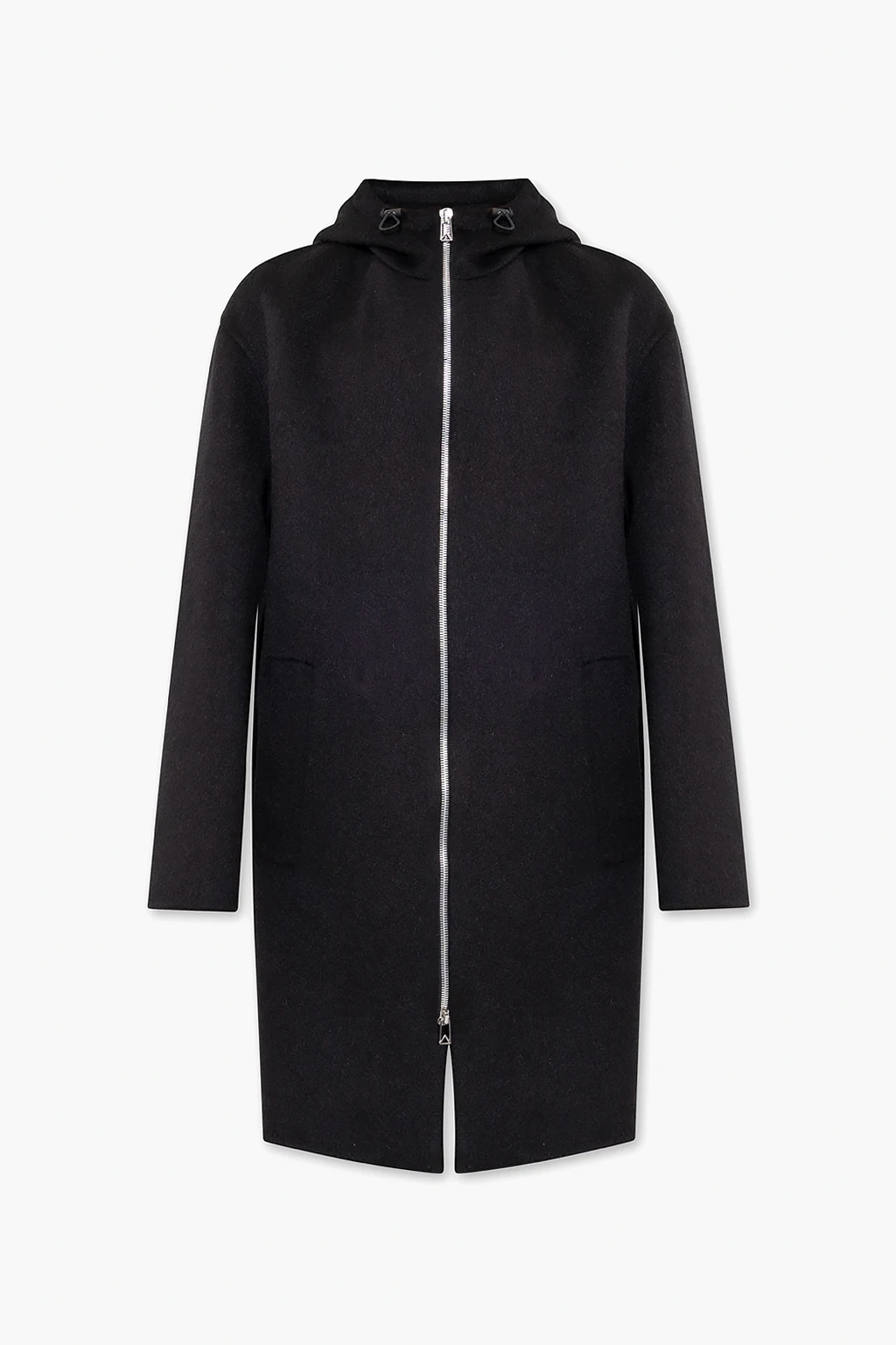 Hooded wool coat