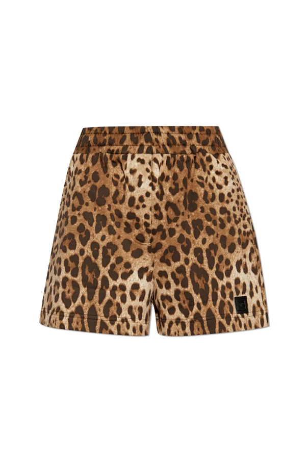 BEIGE Shorts mit Tiermuster