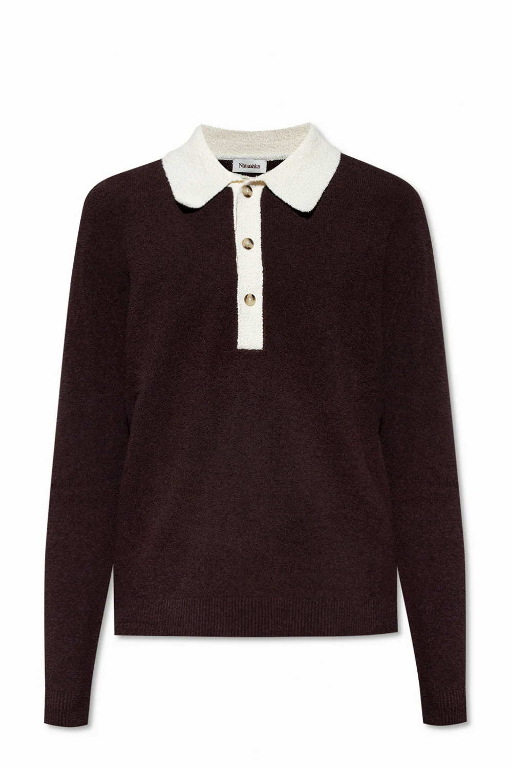 BROWN ‘Dante’ polo shirt with long sleeves