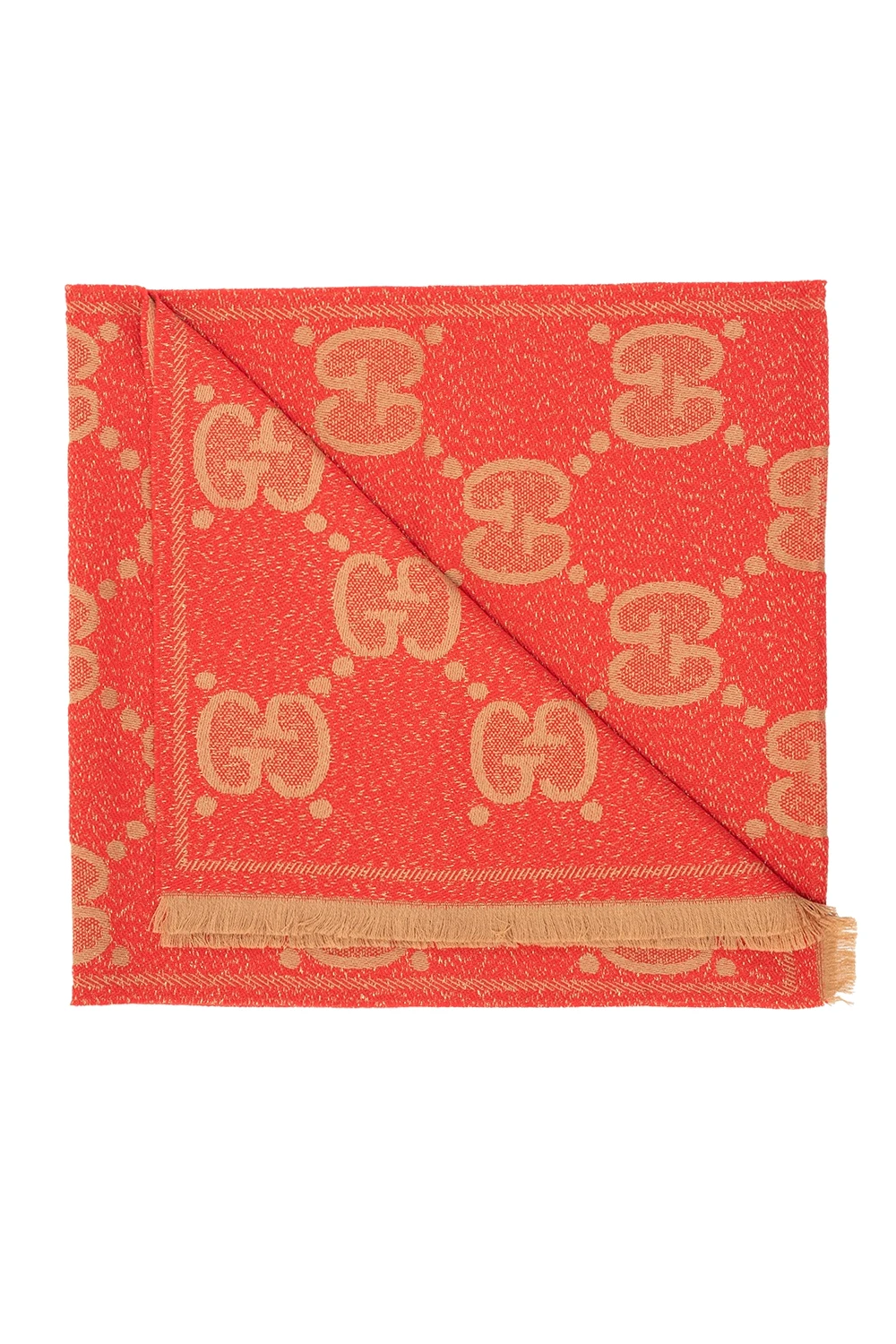 RED Lurex yarn scarf