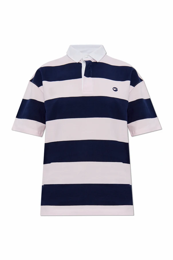 MARINEBLAU Gestreiftes Baumwoll-Poloshirt