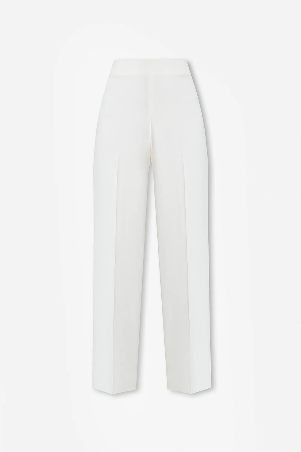 WHITE Pleat-front trousers