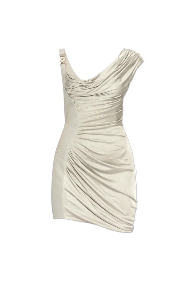 GRAU Kleid mit dekorativer Drapierung