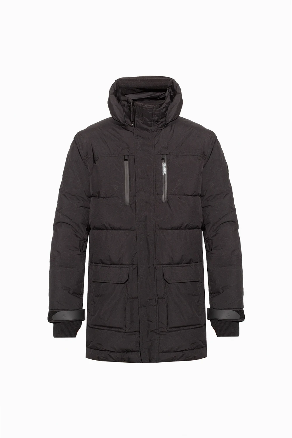 BLACK Insulated hooded jacket