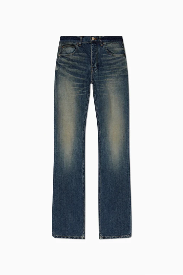 NIEBIESKI Jeansy z efektem `vintage`
