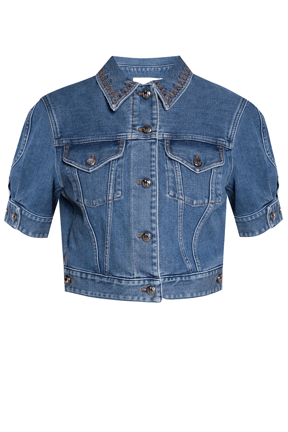 Short-sleeved denim jacket