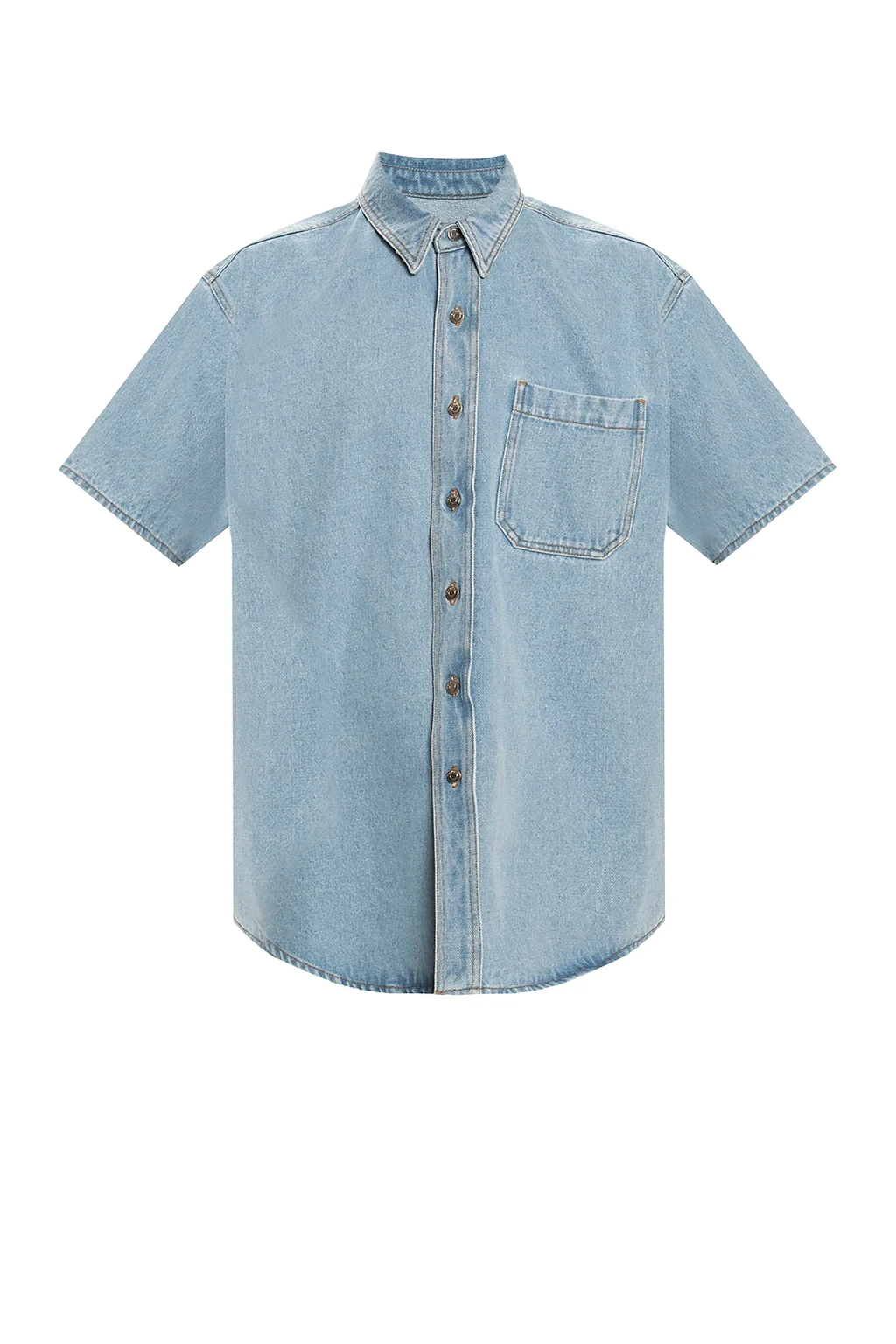 BLUE Short-sleeved denim shirt