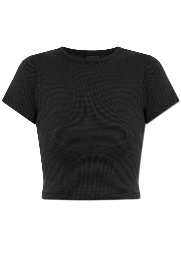 BLACK T-shirt Micro Waffle