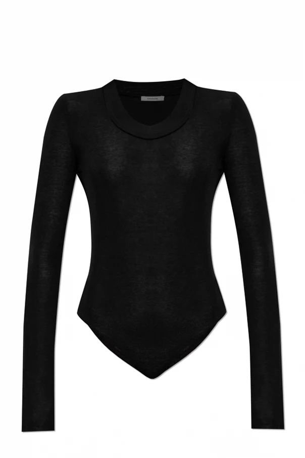 CZARNY Body z długim rękawem