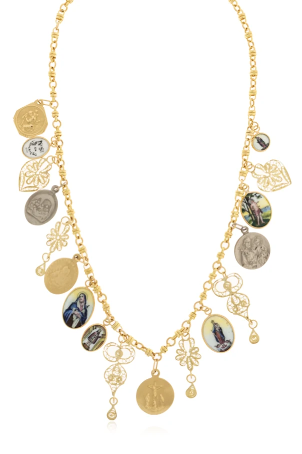 ZŁOTY Naszyjnik z motywem religijnym