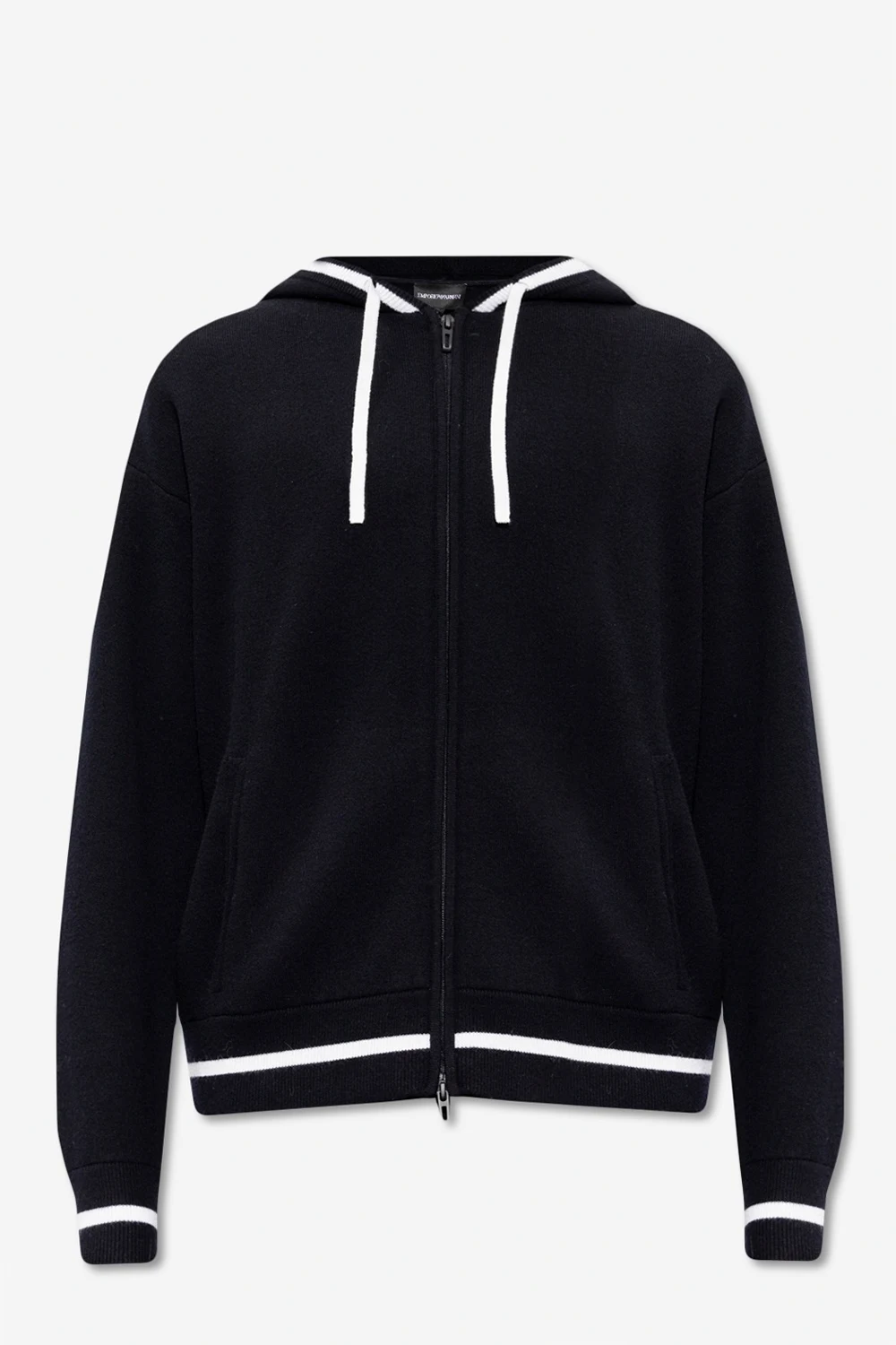 BLACK Hooded cardigan