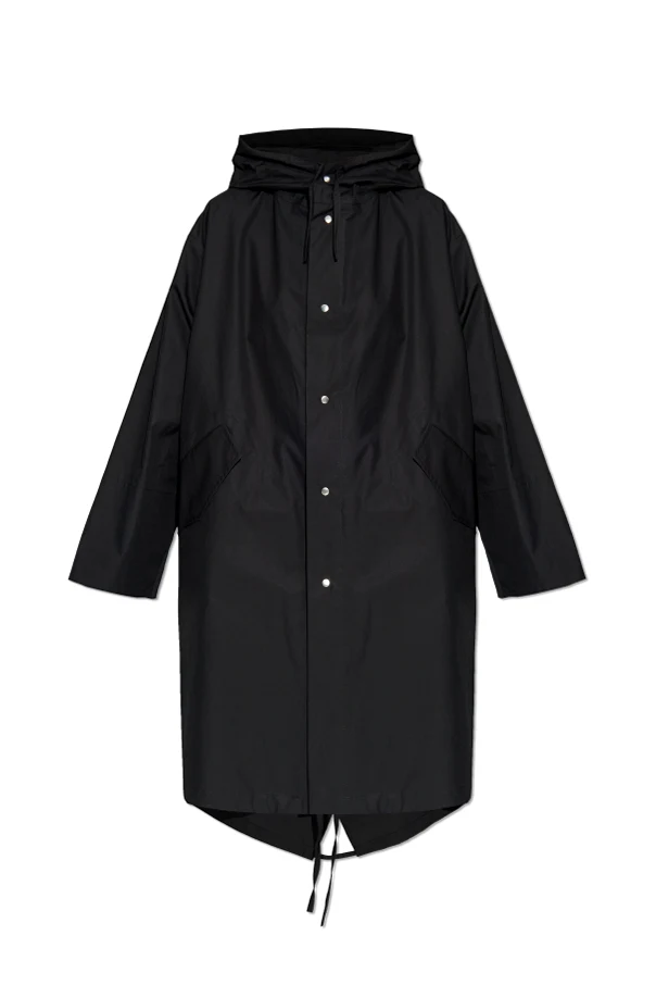 beige Cotton parka with hood