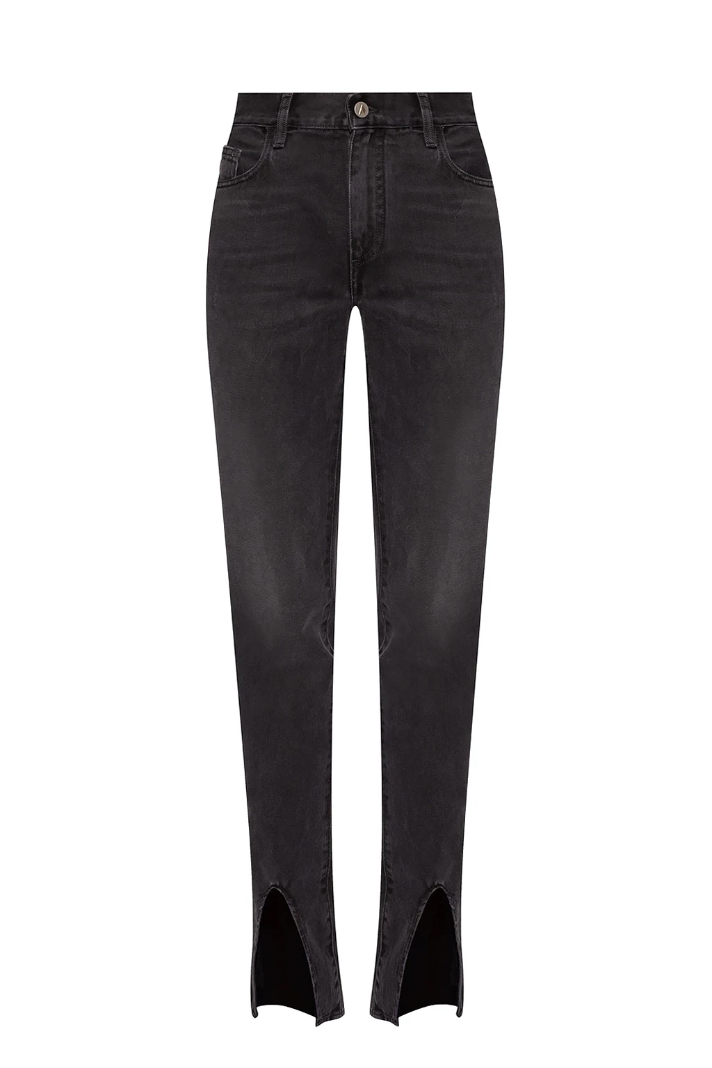 Jeans with hem slits