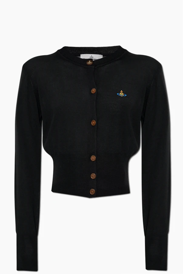 CZARNY Kardigan z logo