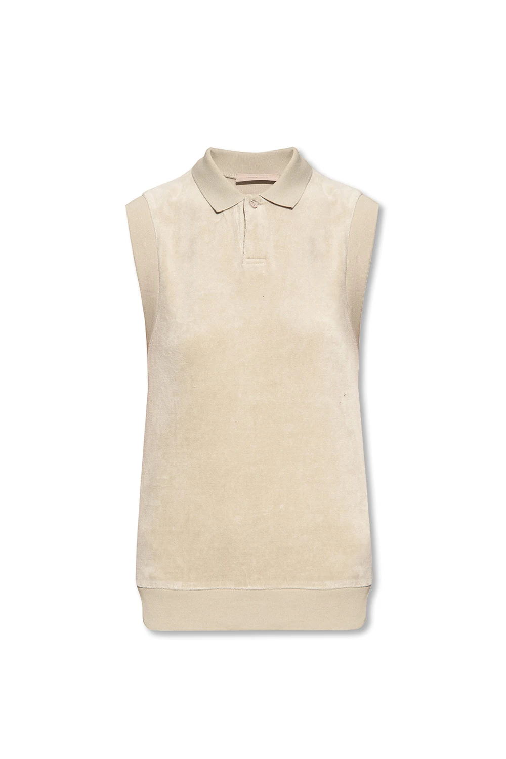 beige Sleeveless polo shirt