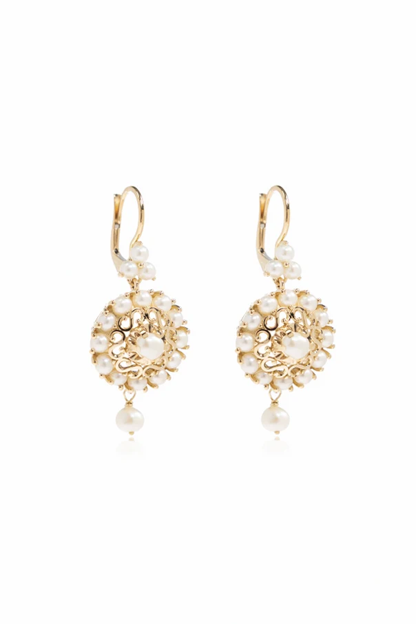 WEISS Goldene Ohrringe mit Perlen