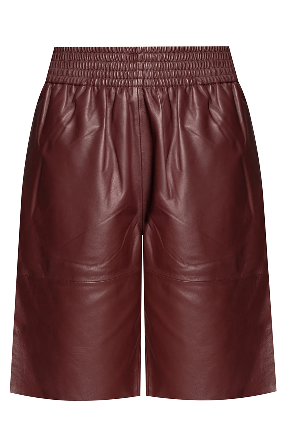 BURGUNDY Leather shorts