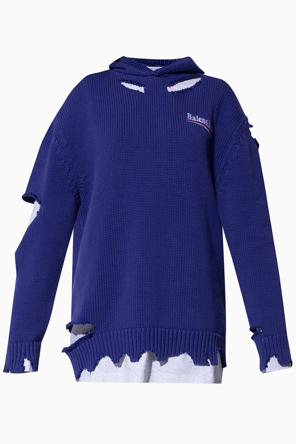 Knitted sweater with hood