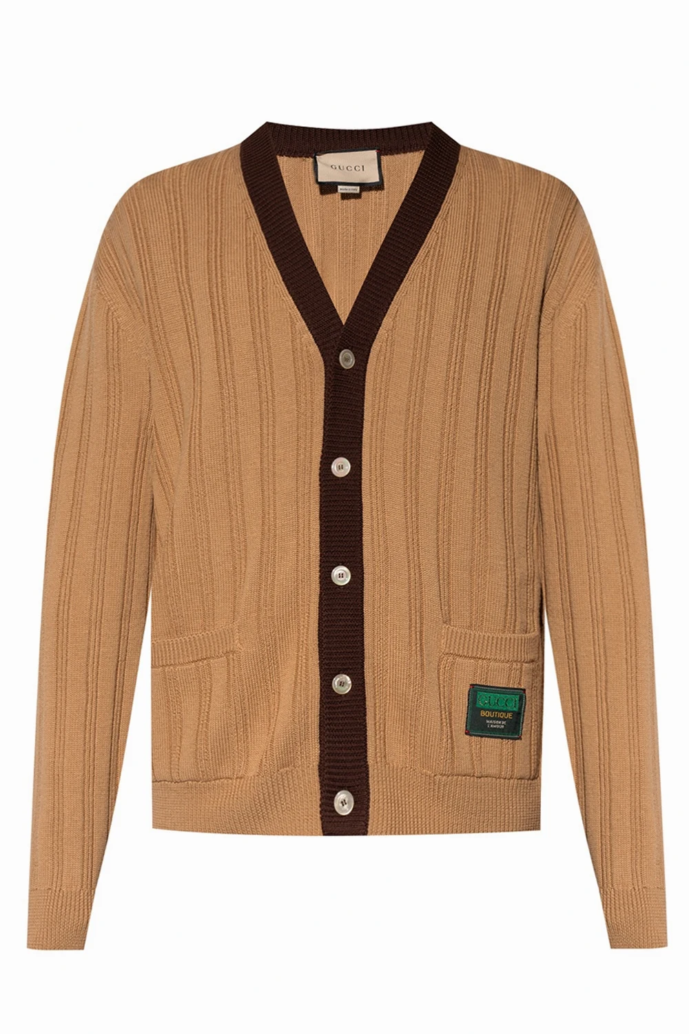 BROWN Ribbed cardigan