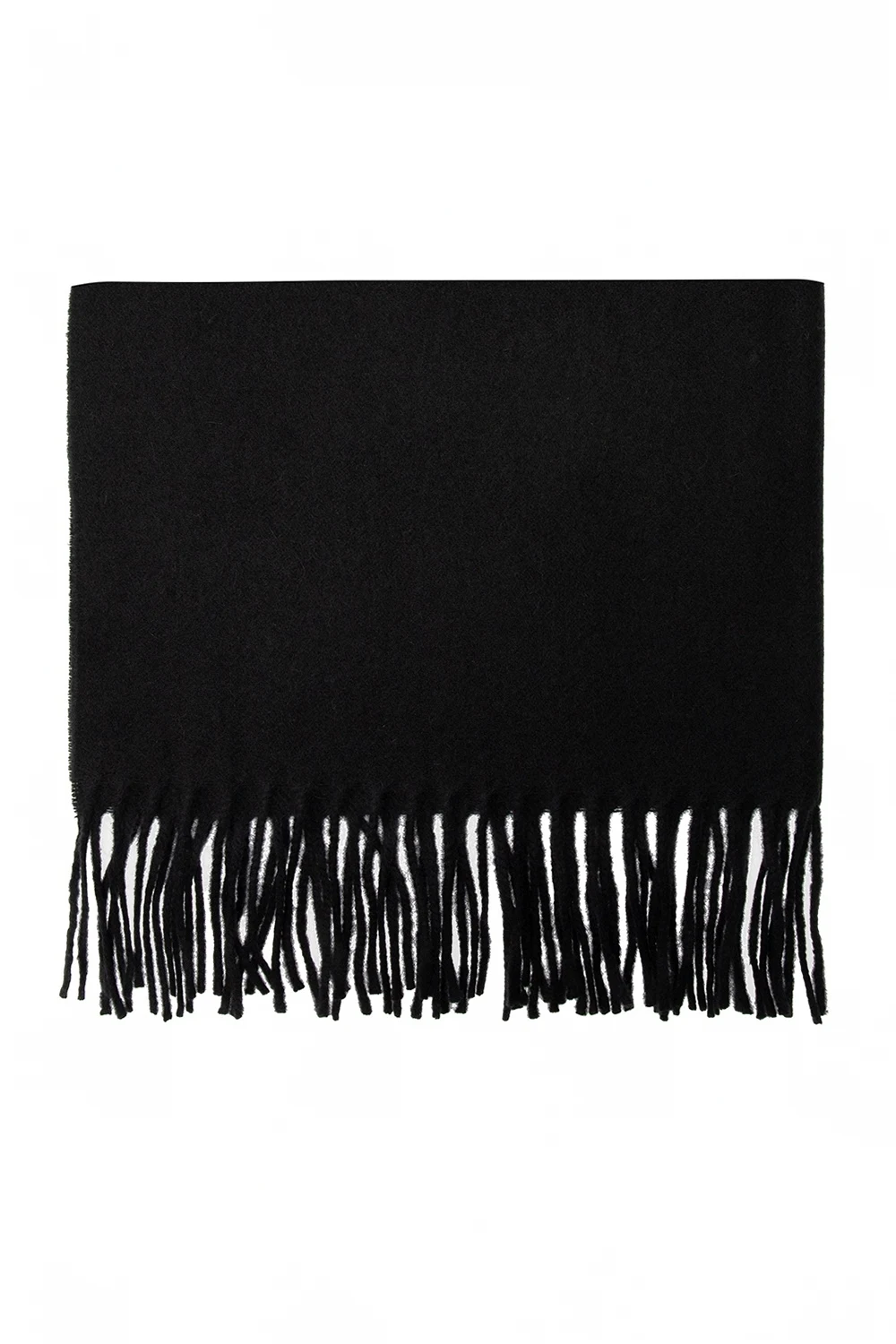 BLACK Fringed scarf