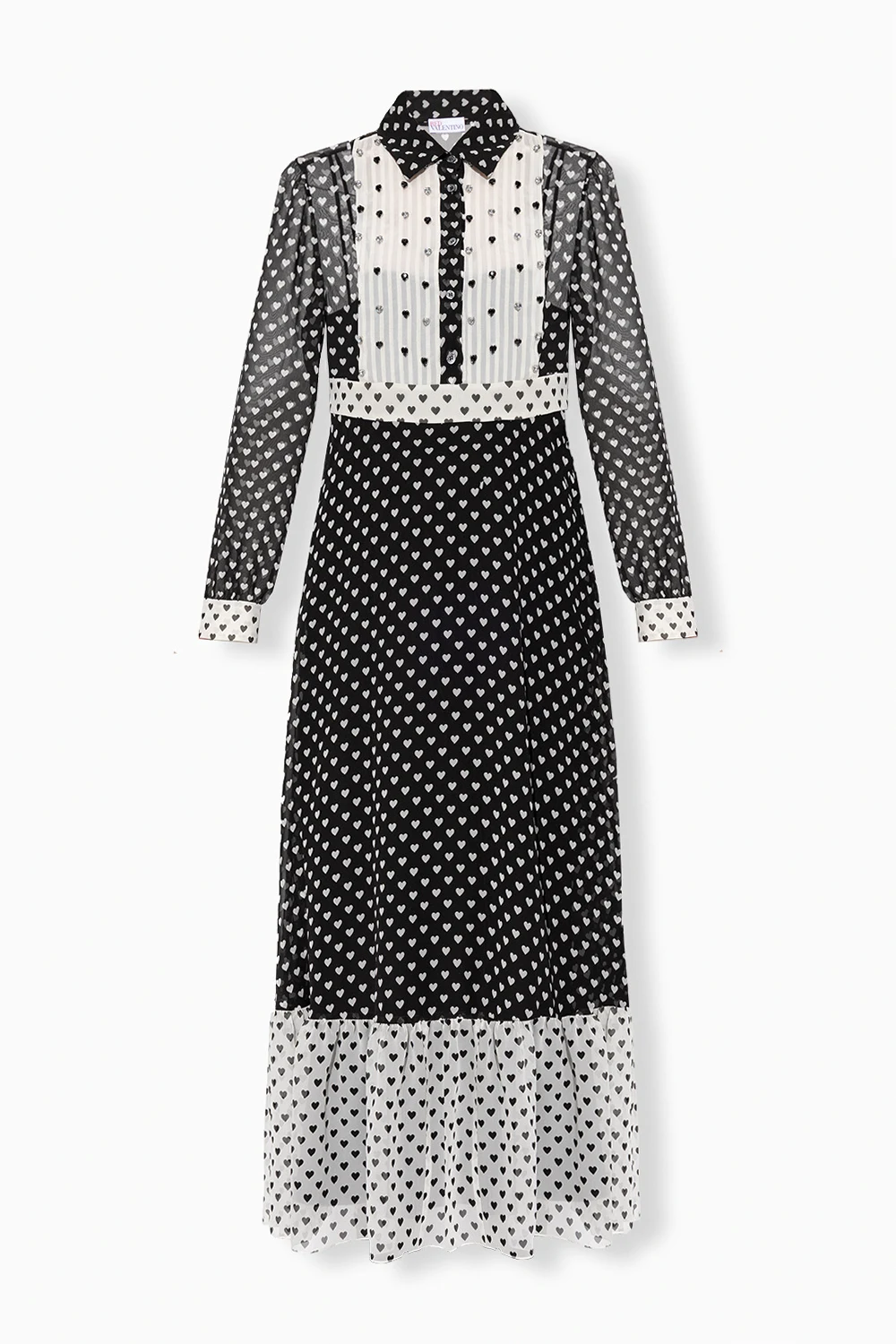 BLACK Dress with heart print