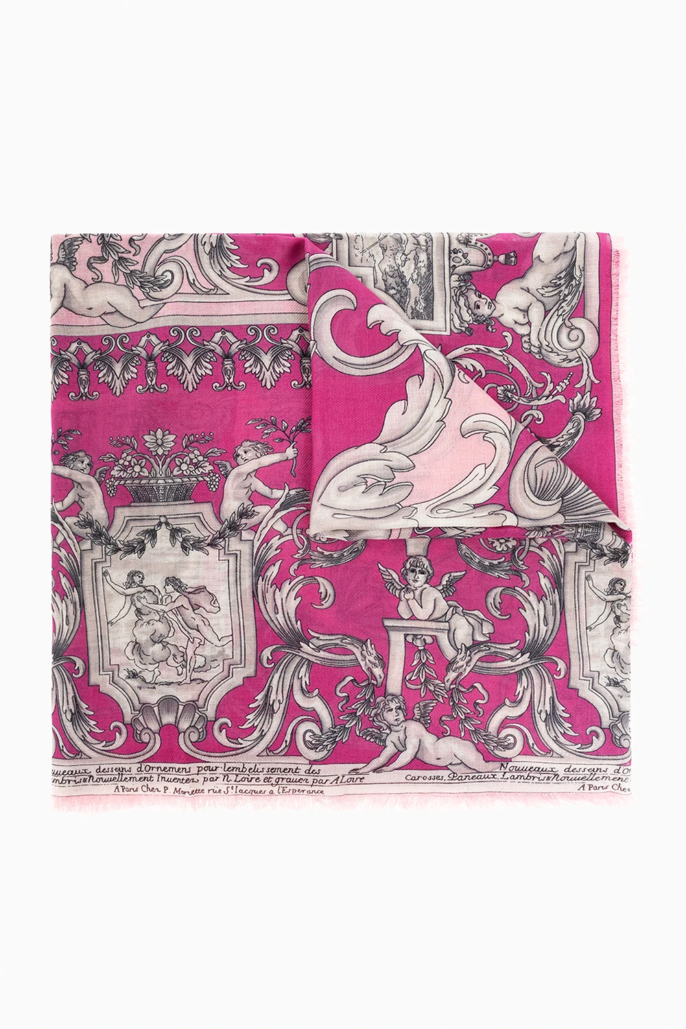 PINK Silver Baroque-printed shawl