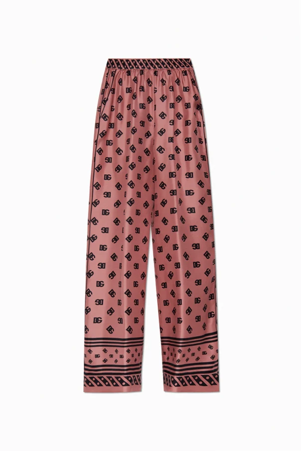 PINK Loose-fitting silk pants