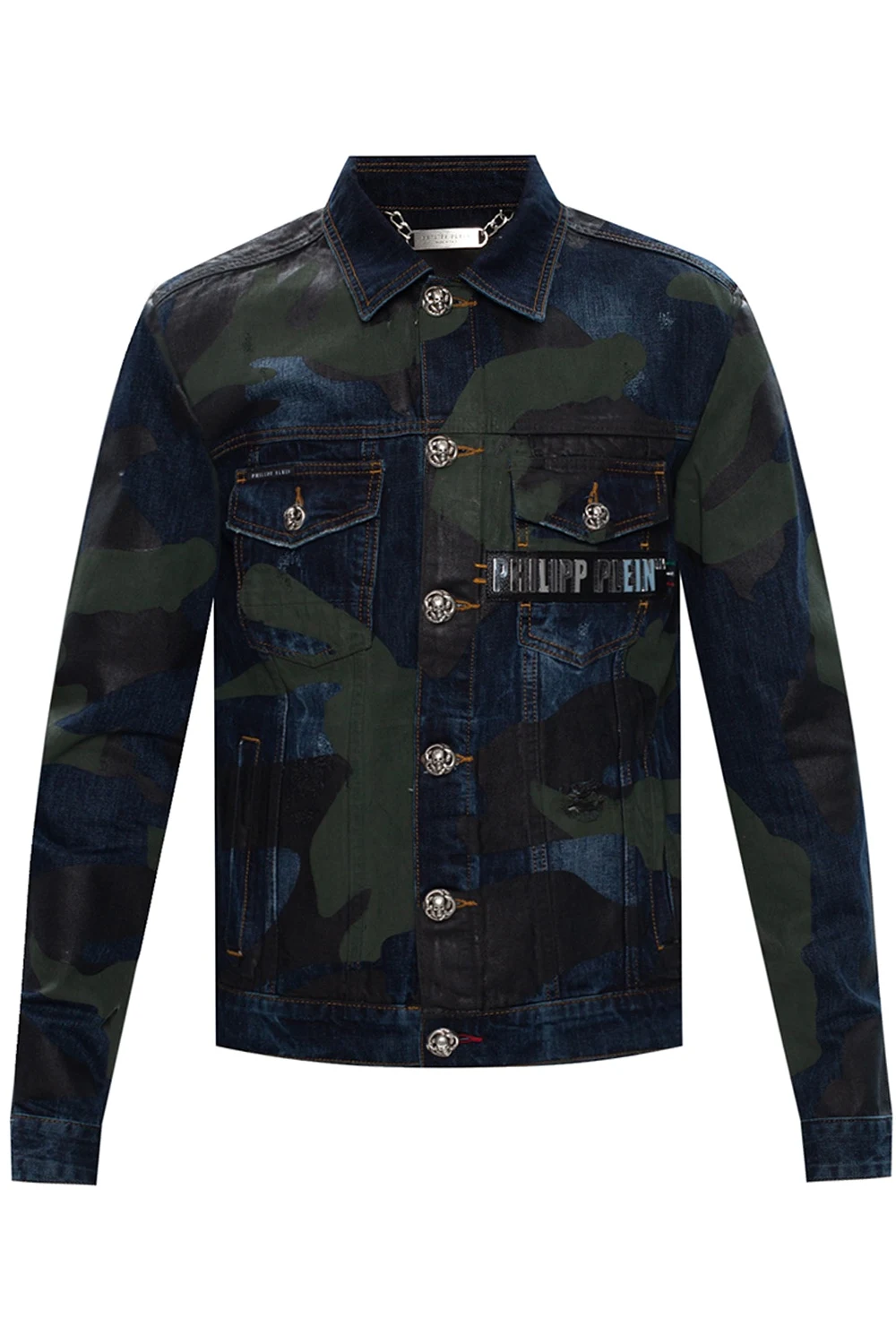 NAVY BLUE Raw edge denim jacket