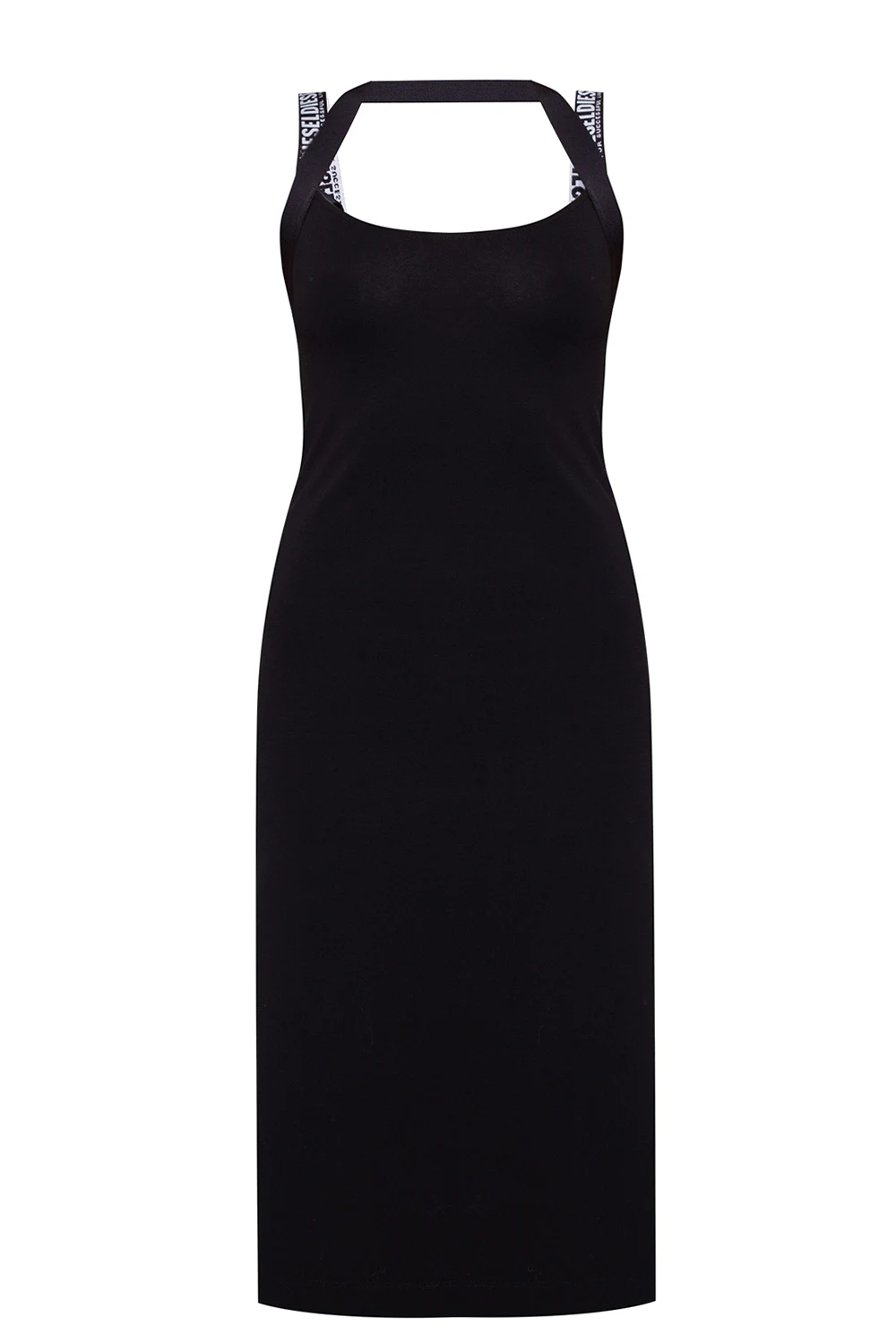 BLACK Slip dress with logo