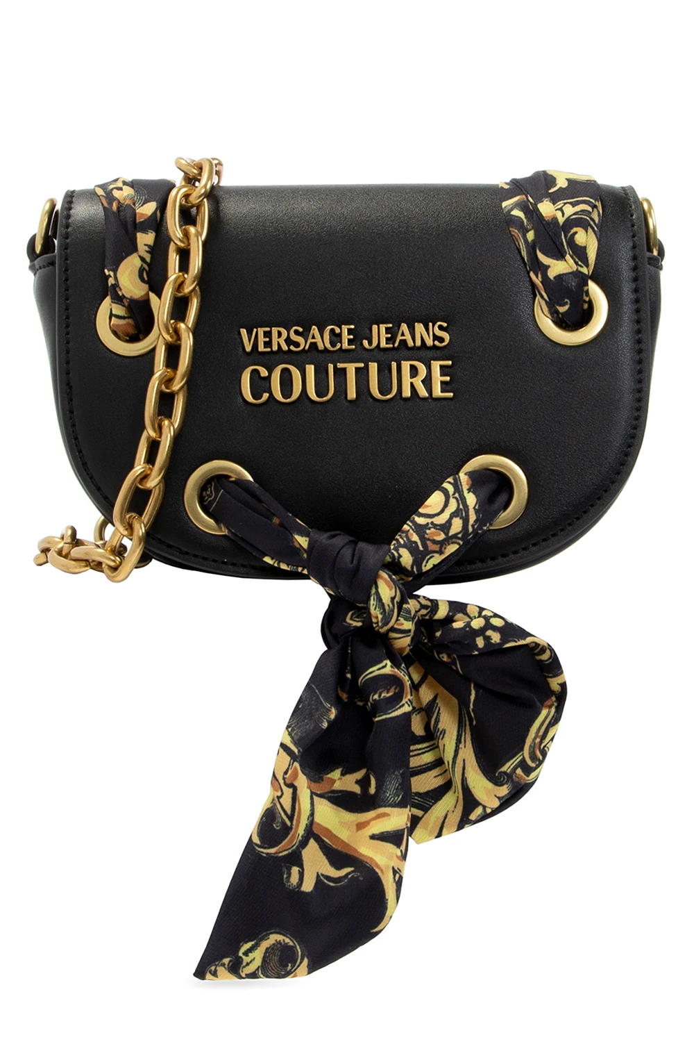 BLACK Shoulder bag with scarf