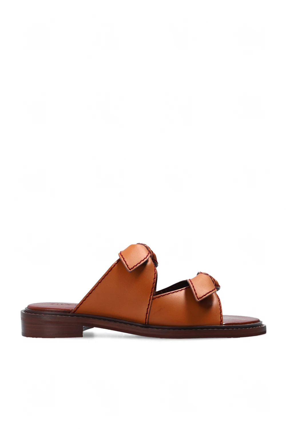 Leather slides with logo
