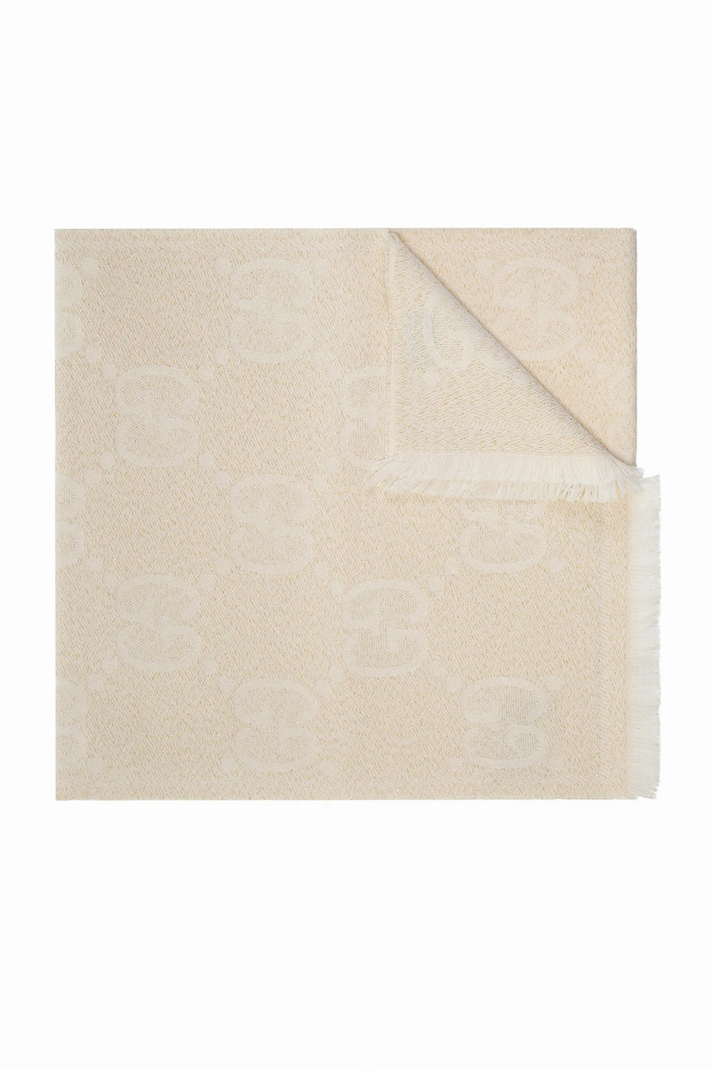 cream Scarf with logo