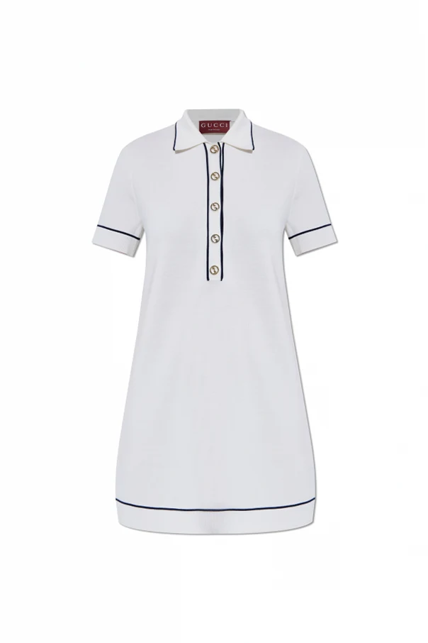 CREME Wollkleid mit kurzen Ärmeln