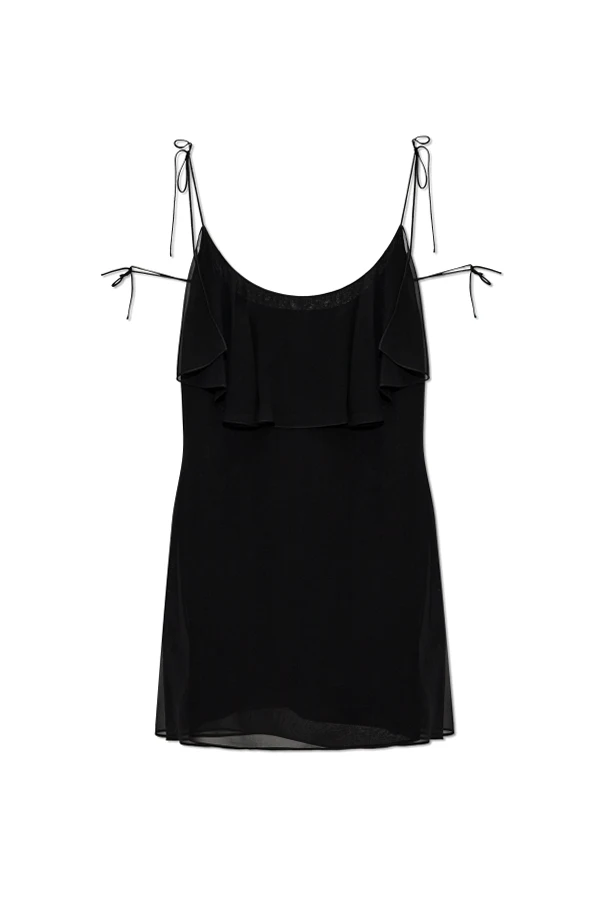 SCHWARZ Kurzes Trägerkleid