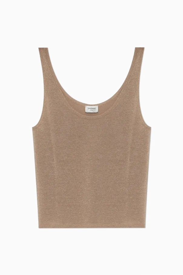 BEIGE Top mit Lurexfaden
