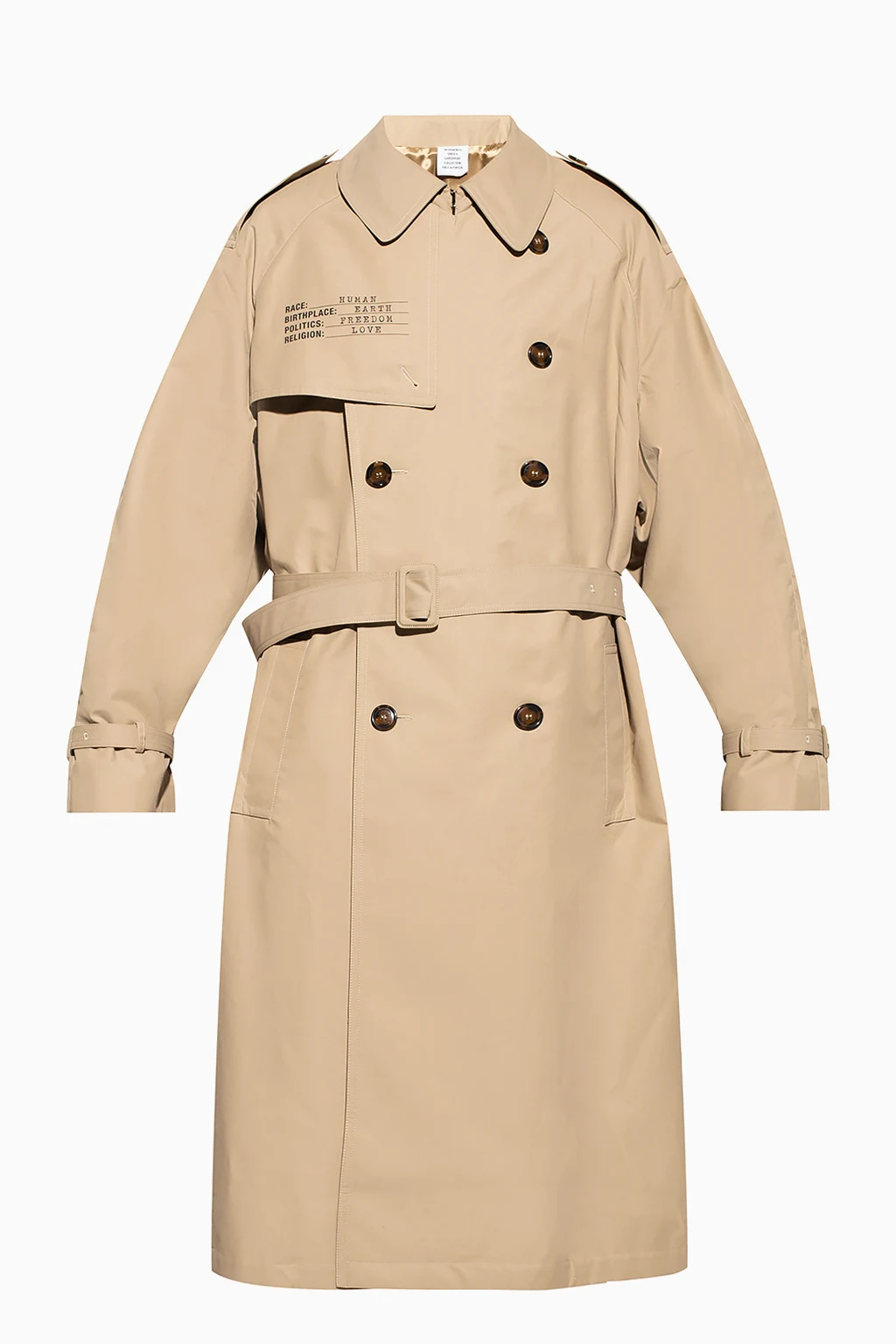 Printed trench coat