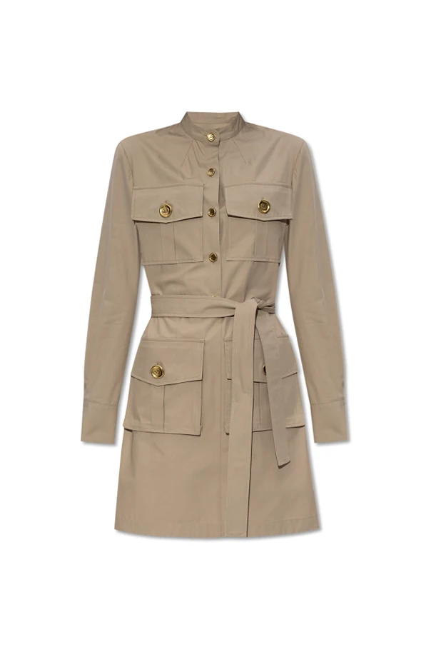 BEIGE Kleid mit Gürtel