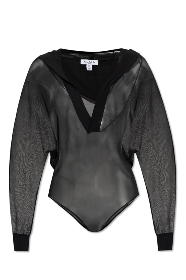 CZARNY Transparentne body z kapturem