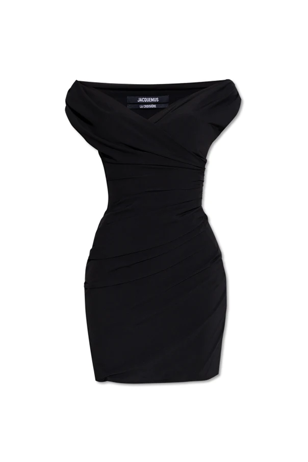 SCHWARZ Kleid mit Drapierung